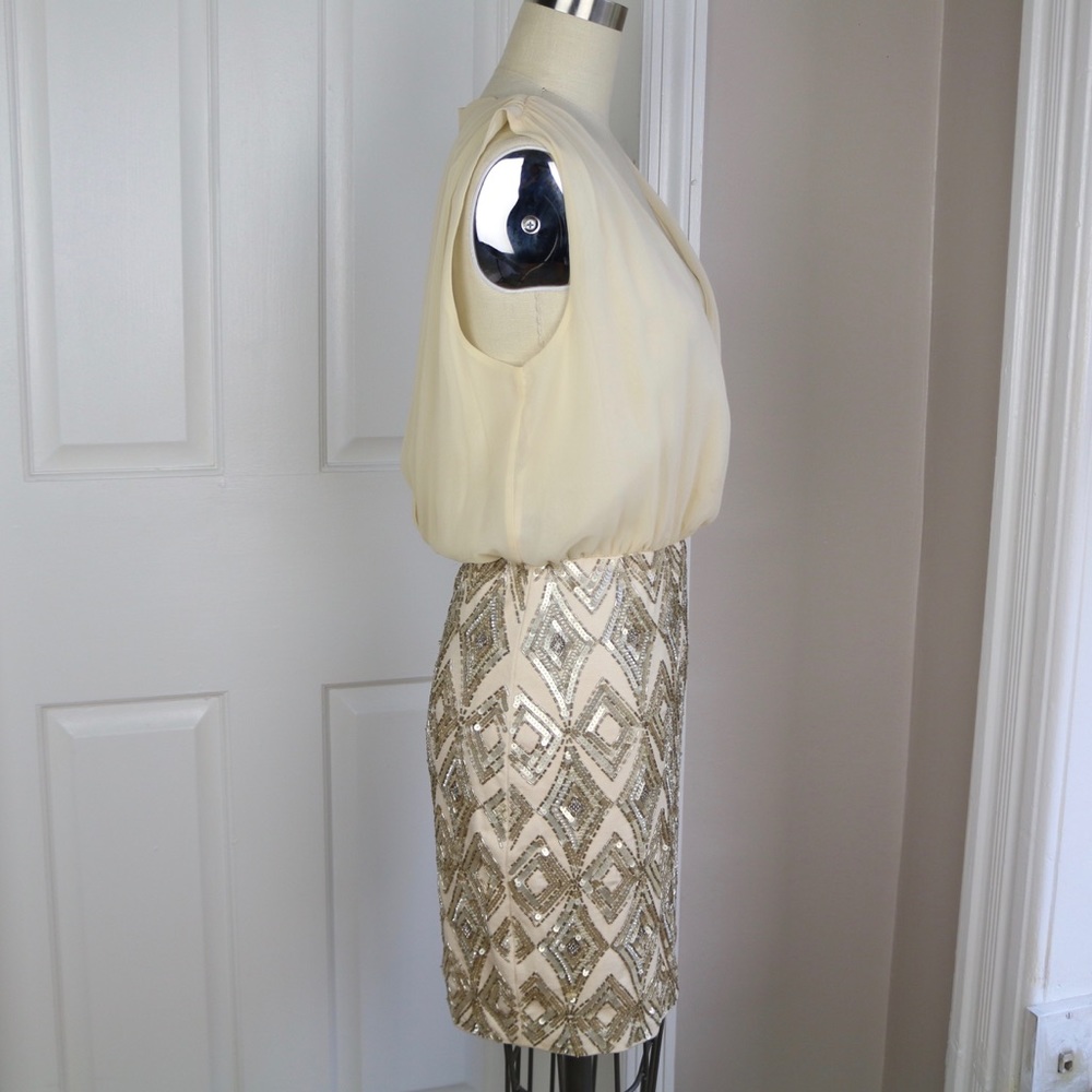 BEBE Hand Beaded Sequin Mini Dress - Picture 2 of 6